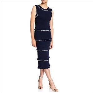 NWOT Alexia Admor Navy Ruffle-Trimmed Sheath Dress